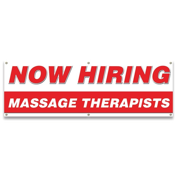 Now Hiring Massage Therapists Banner Apply Inside Accepting Application Single Sided